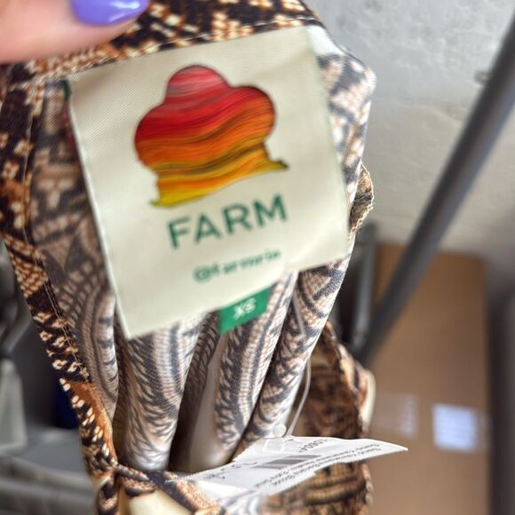 FARM RIO Vintage Patterned Long Sleeve - Yawanawa Banana Blouse - Size XS - NWT - Picture 7 of 8